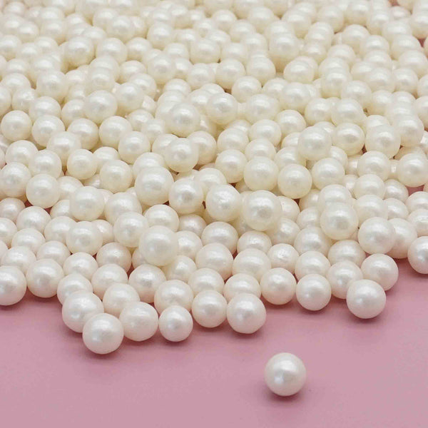White Shimmer Sugar Pearls (7mm)