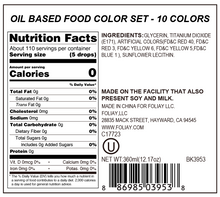 Load image into Gallery viewer, Oil Based Food Color Set - 10 Colors