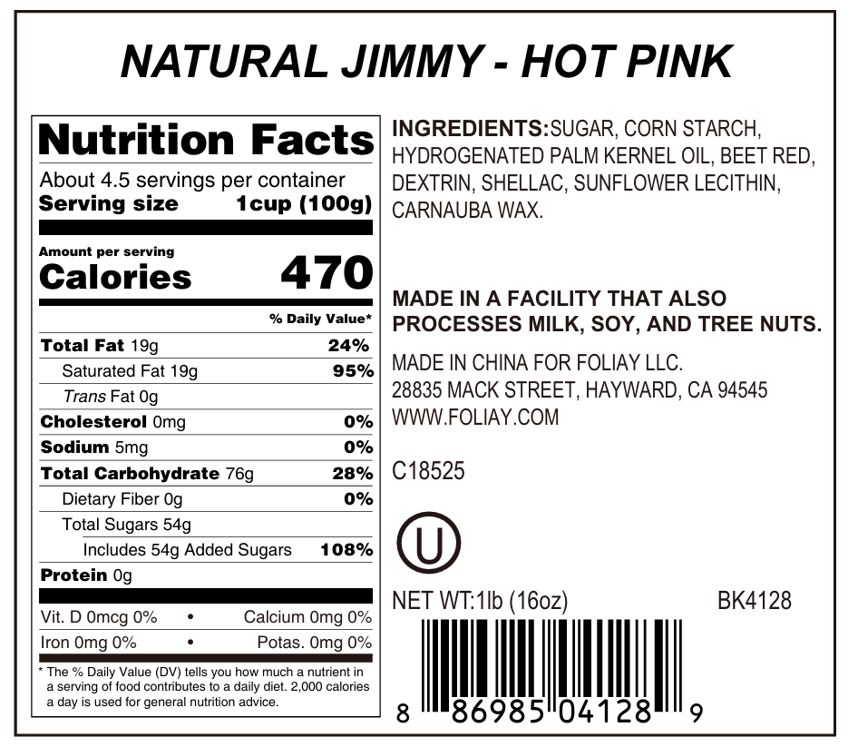 Natural Hot Pink Jimmies Sprinkles