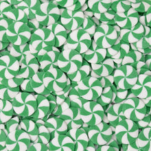 Load image into Gallery viewer, Green & White Swirl Edible Cake Decoration