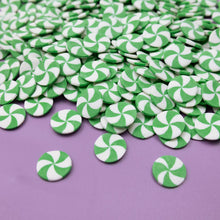 Load image into Gallery viewer, Green & White Swirl Edible Cake Decoration