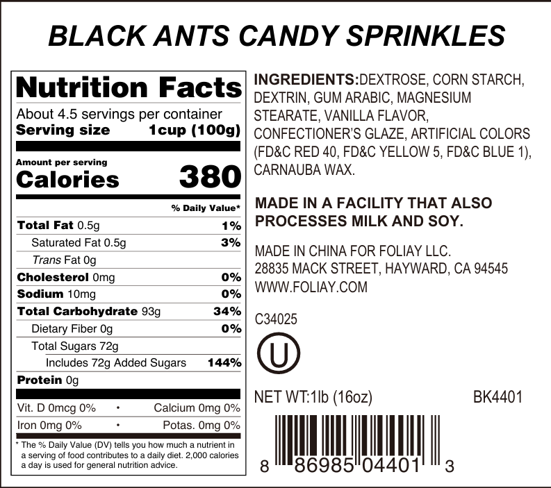 Black Ants Candy Sprinkles