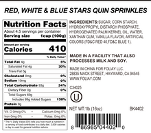 Load image into Gallery viewer, Red, White & Blue Stars Quin Sprinkles
