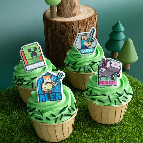 Minecraft Cupcake Ring Toppers - Set of 12
