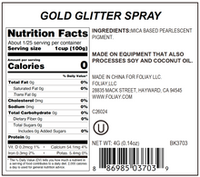 Load image into Gallery viewer, Gold Edible Glitter Spray