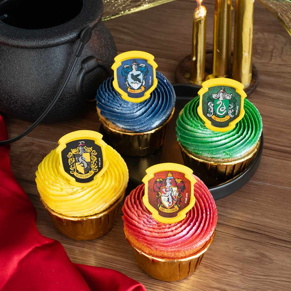 Harry Potter Hogwarts Houses Cupcake Ring Toppers - Set of 12