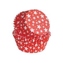 Load image into Gallery viewer, Red With White Stars Standard Cupcake Liners - 25 Count
