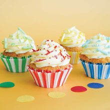 Load image into Gallery viewer, Green Stripes Standard Cupcake Liners - 25 Count