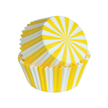 Load image into Gallery viewer, Yellow Stripes Standard Cupcake Liners - 25 Count