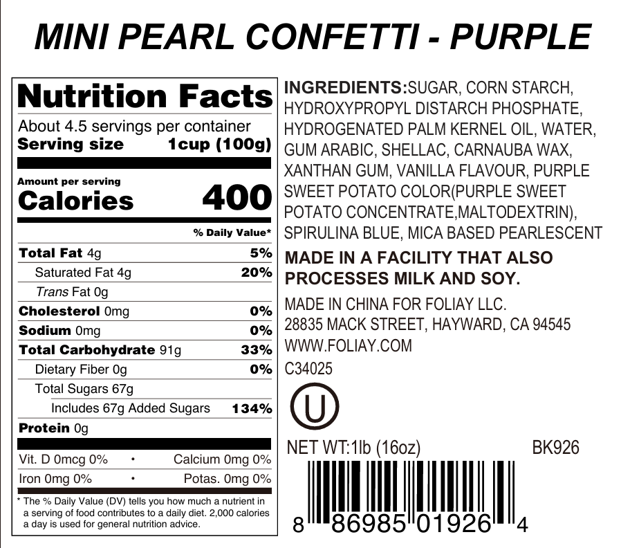 Purple Pearl Quin Sprinkles