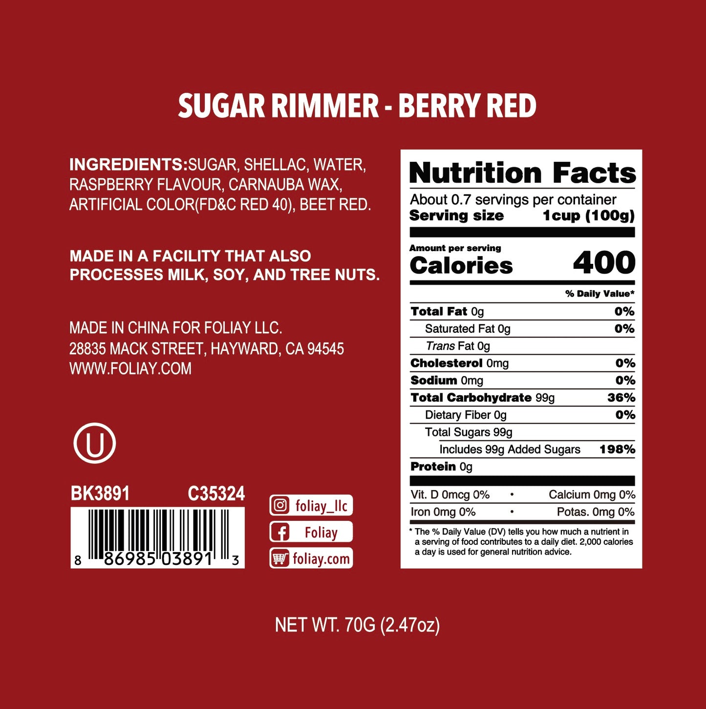 Raspberry Cocktail Sugar Rimmer