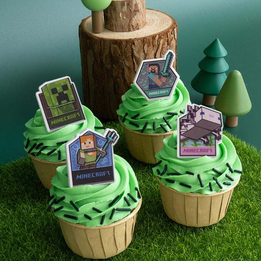 Minecraft Cupcake Ring Toppers - Set of 12