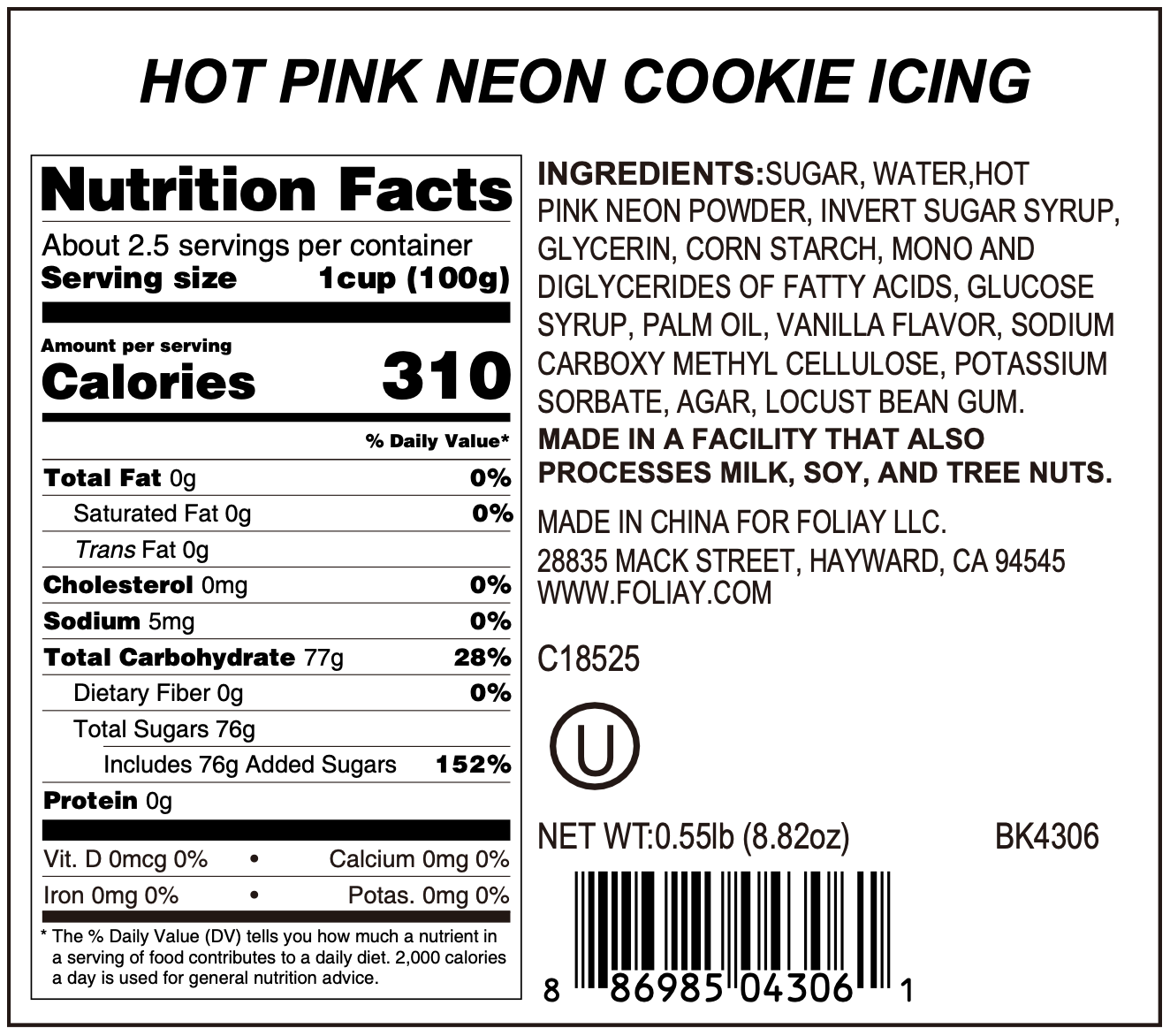 Glow In The Dark Neon Hot Pink Cookie Icing 8.82oz