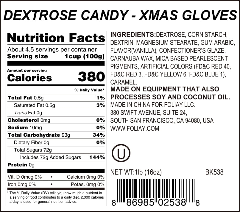 Christmas Gloves Candy Sprinkles