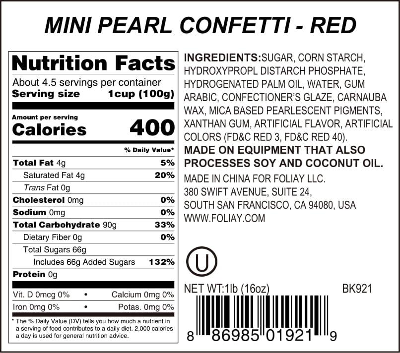 Red Pearl Quin Sprinkles
