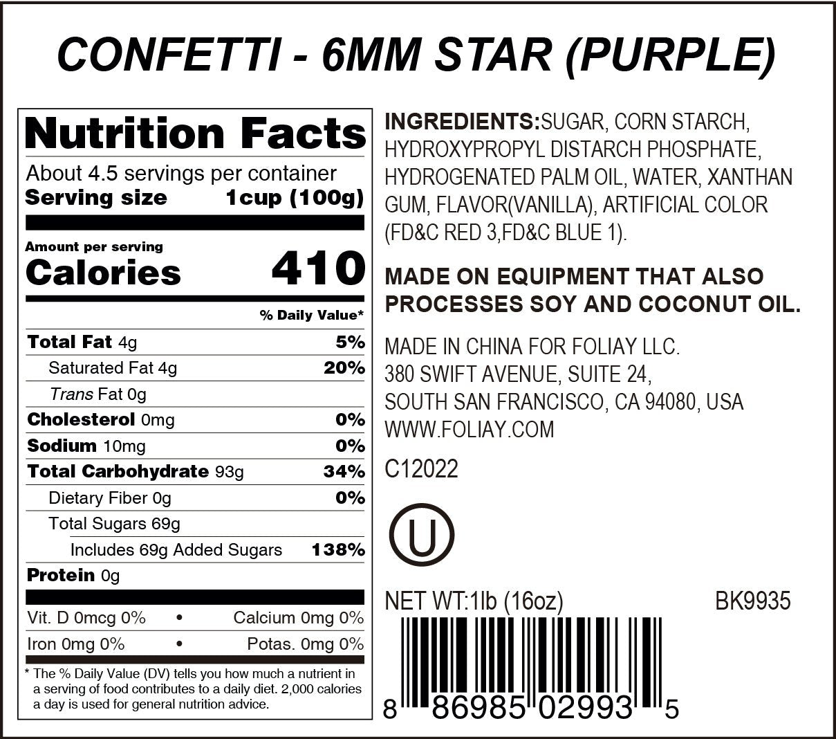Neon Purple Stars Quin Sprinkles