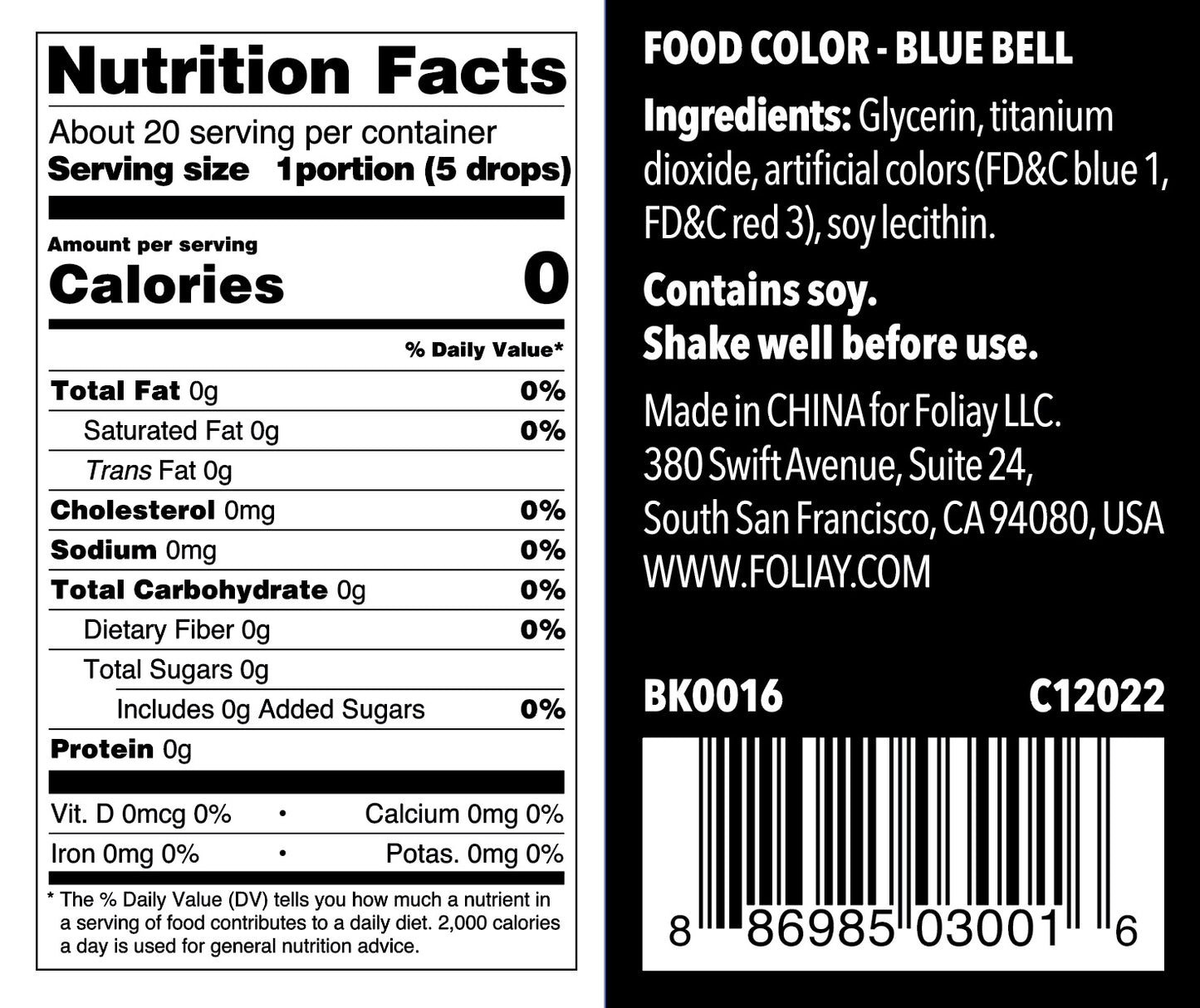 Oil Based Food Color Blue Bell 1.22oz