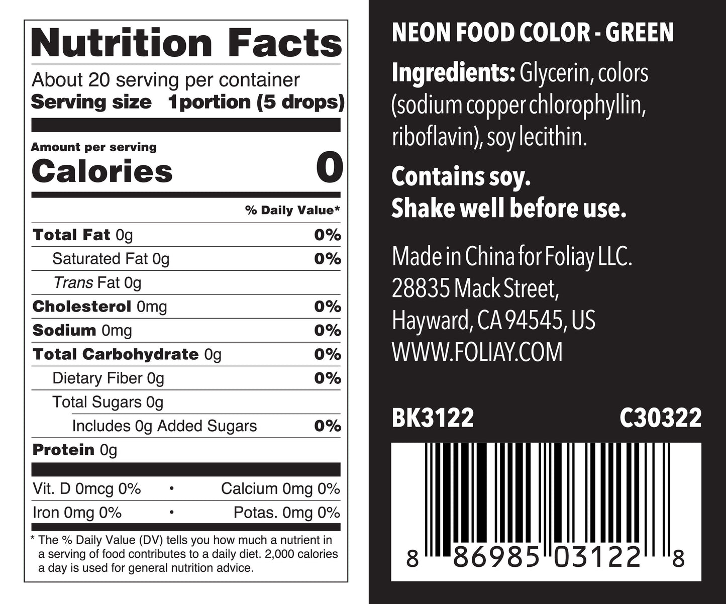Glow In The Dark Oil Based Food Color Neon Green 1.22oz