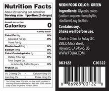 Load image into Gallery viewer, Glow In The Dark Oil Based Food Color Neon Green 1.22oz