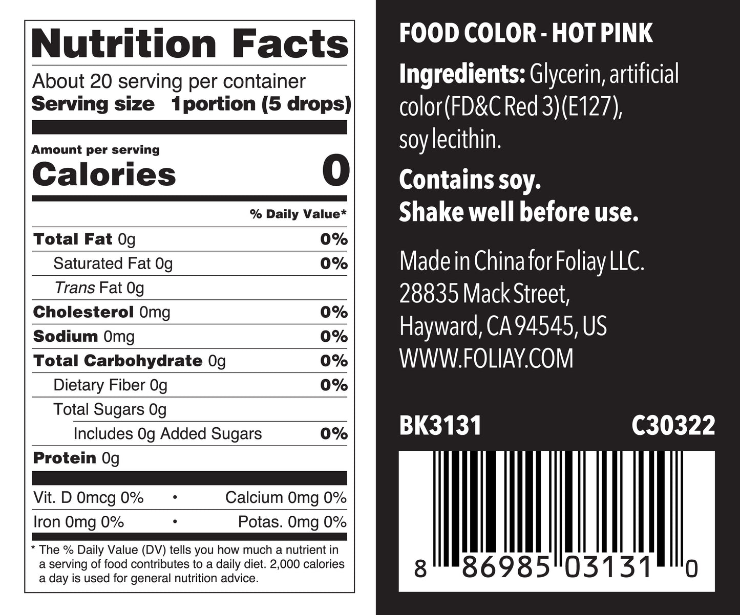 Oil Based Food Color Hot Pink 1.22oz