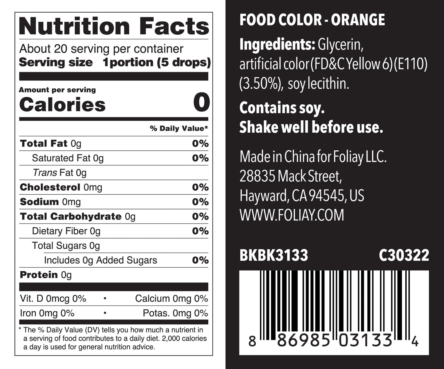 Oil Based Food Color Orange 1.22oz