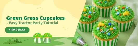 Green Grass Cupcakes: Easy Tractor Party Tutorial