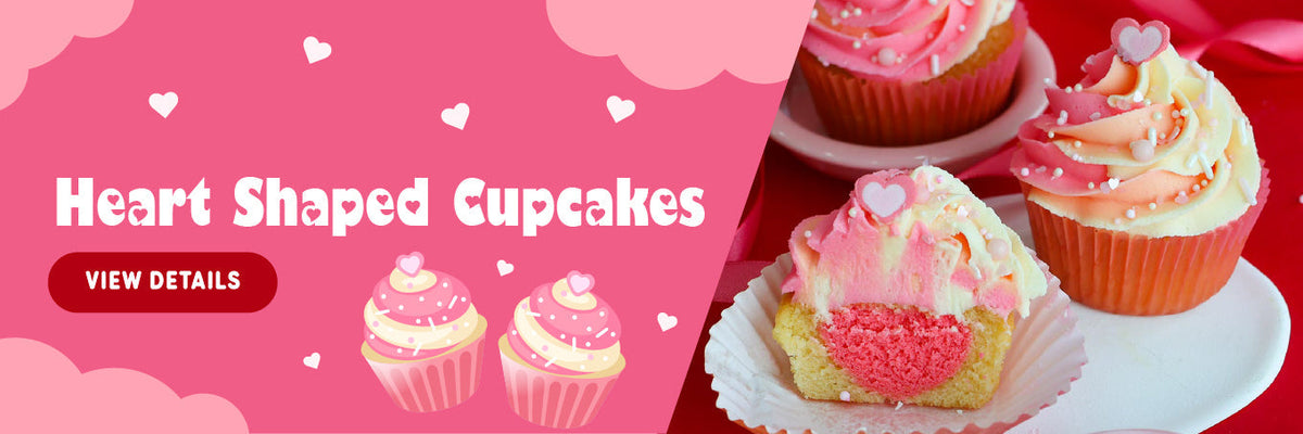 Valentine's Heart Shaped Cupcakes