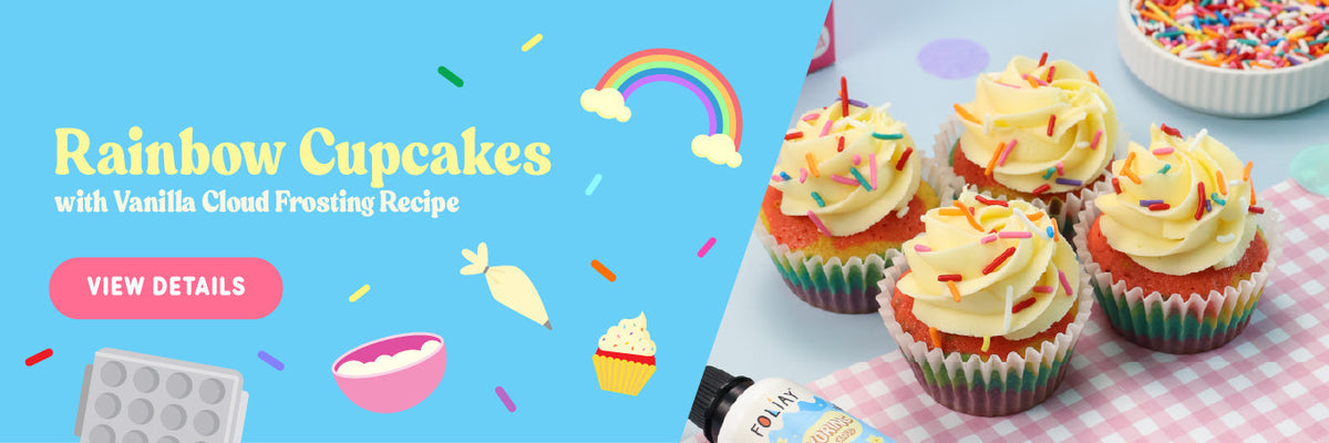 Rainbow Cupcakes with Vanilla Cloud Frosting Recipe