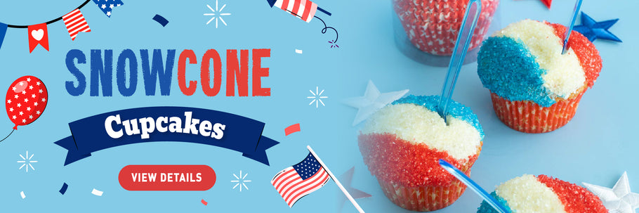 Snow Cone Cupcakes Recipe for Patriotic !