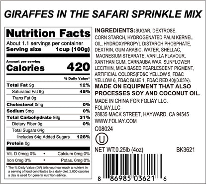 Giraffes In The Safari Sprinkle Mix