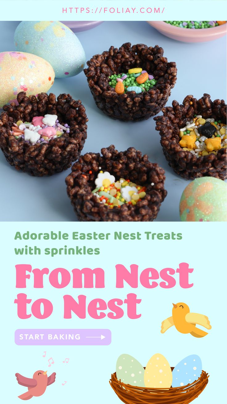 From Nest to Nest: Adorable Easter Nest Treats with Sprinkles