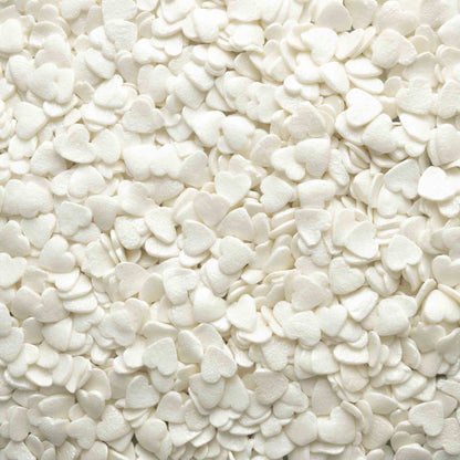 White Pearl Hearts Quin Sprinkles
