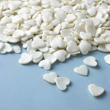 Load image into Gallery viewer, White Pearl Hearts Quin Confetti Sprinkles
