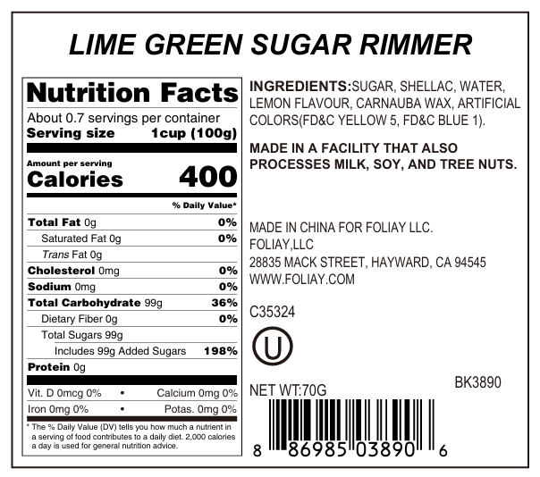 Lime Cocktail Sugar Rimmer