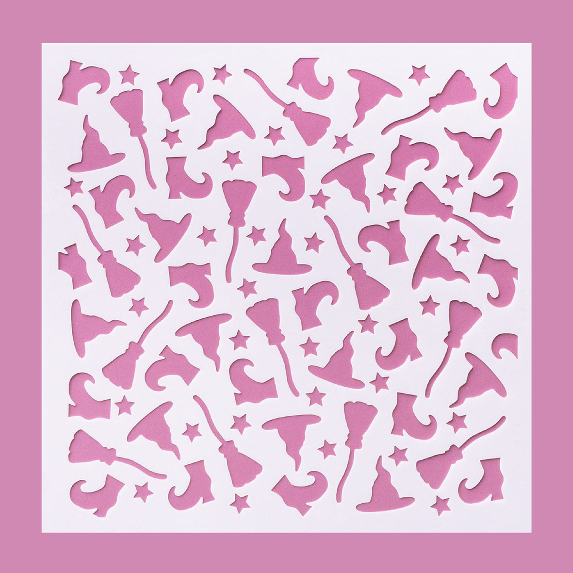 5.9" x 5.9" Witch Party Cookie Stencil