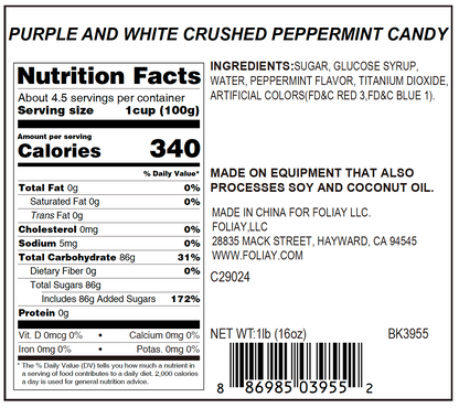 Purple & White Crushed Peppermint Crumb Topping