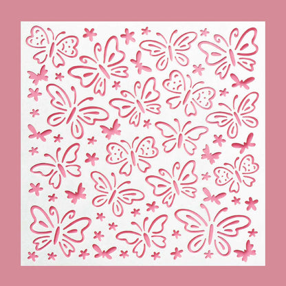 5.9" x 5.9" Butterflies Pattern Cookie Stencil