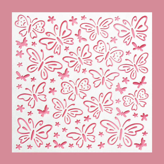 5.9" x 5.9" Butterflies Pattern Cookie Stencil