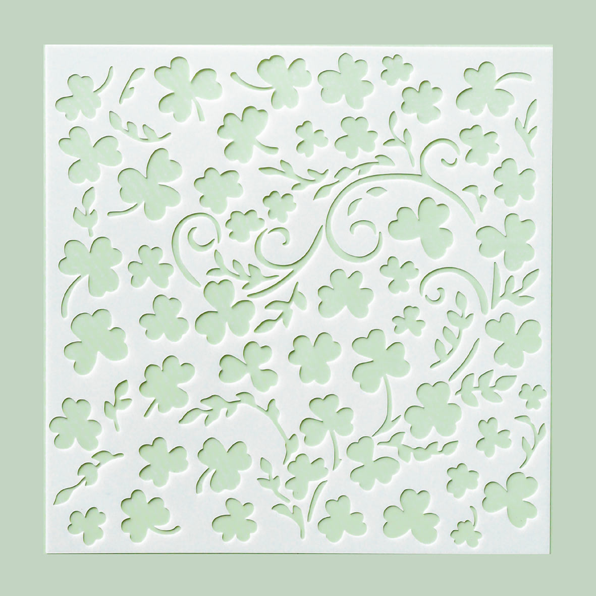 5.9" x 5.9" Shamrocks Cookie Stencil