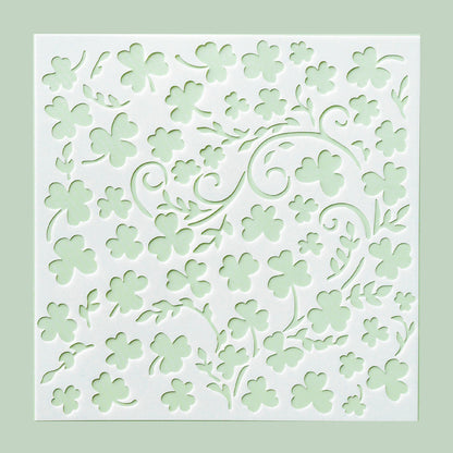 5.9" x 5.9" Shamrocks Cookie Stencil