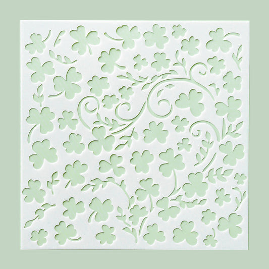 5.9" x 5.9" Shamrocks Cookie Stencil