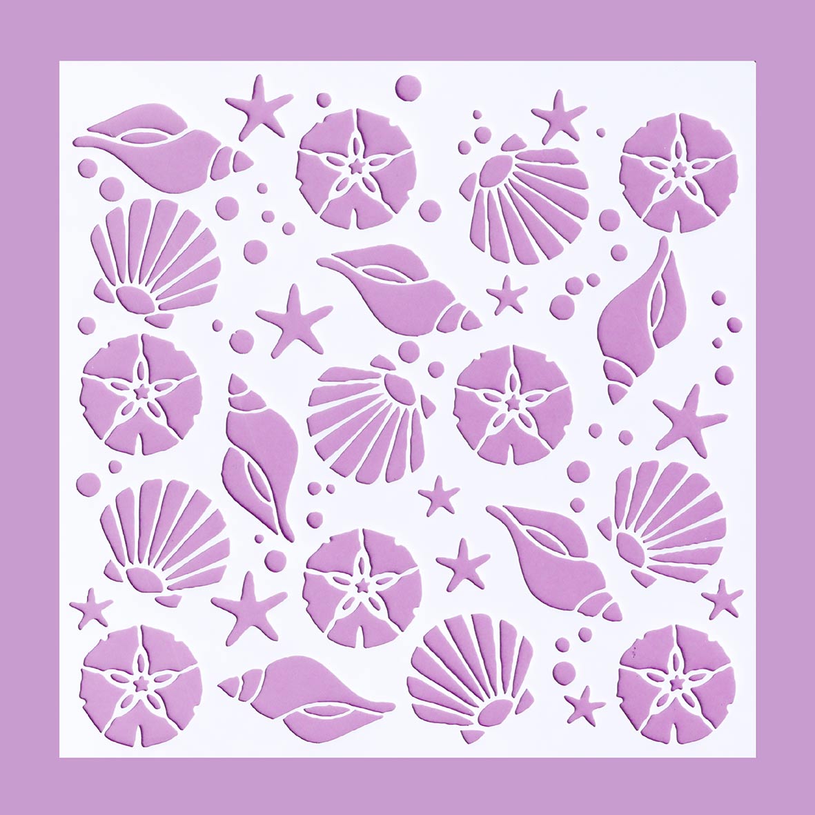 5.9" x 5.9" Seashells Cookie Stencil