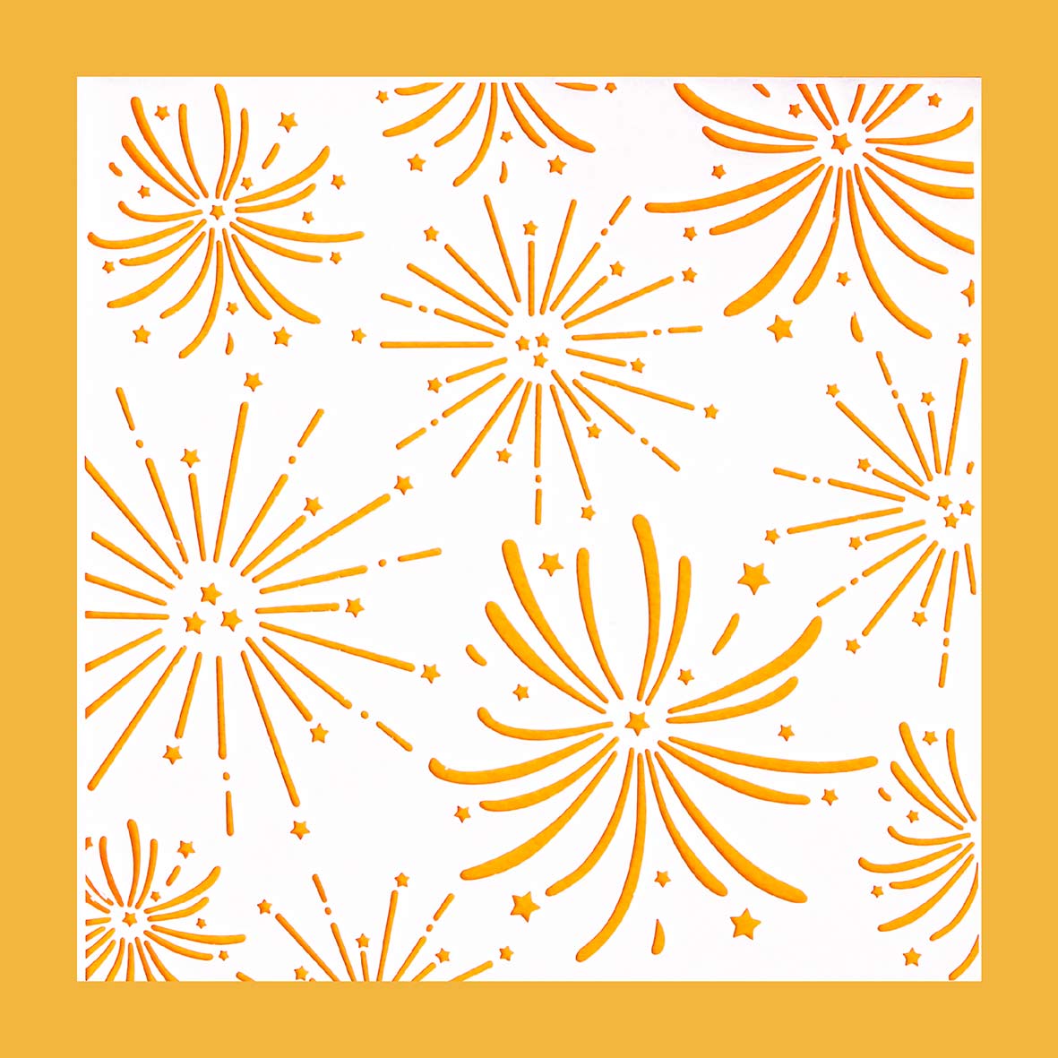 5.9" x 5.9" Fireworks Cookie Stencil