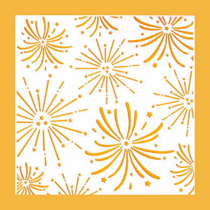 5.9" x 5.9" Fireworks Cookie Stencil