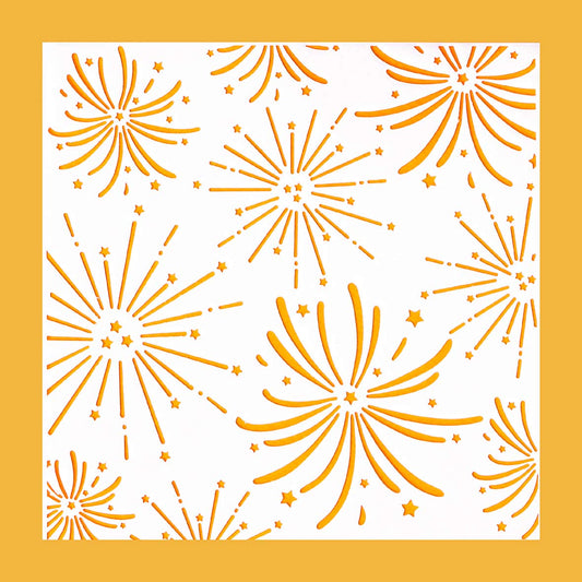 5.9" x 5.9" Fireworks Cookie Stencil