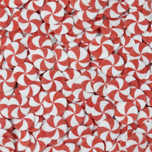 Red & White Swirl Edible Cake Decoration