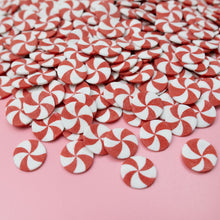 Load image into Gallery viewer, Red &amp; White Swirl Edible Cake Decoration
