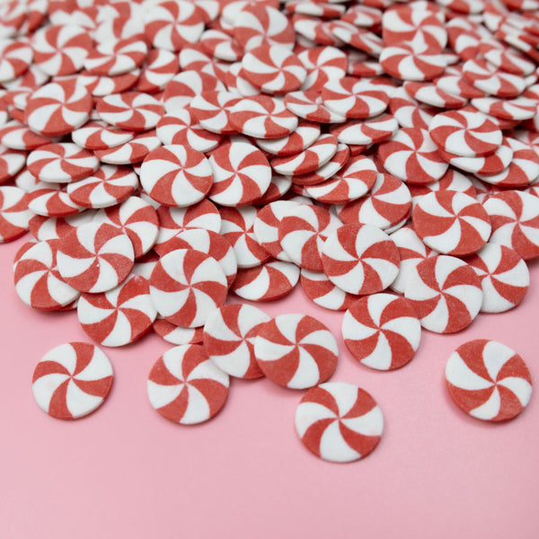 Red & White Swirl Edible Cake Decoration