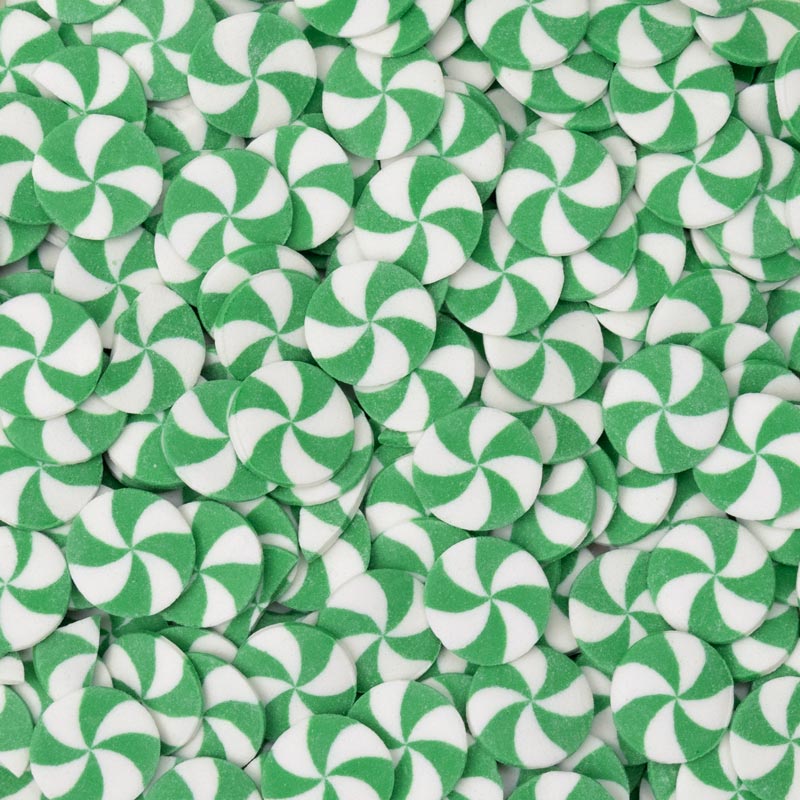 Green & White Swirl Edible Cake Decoration