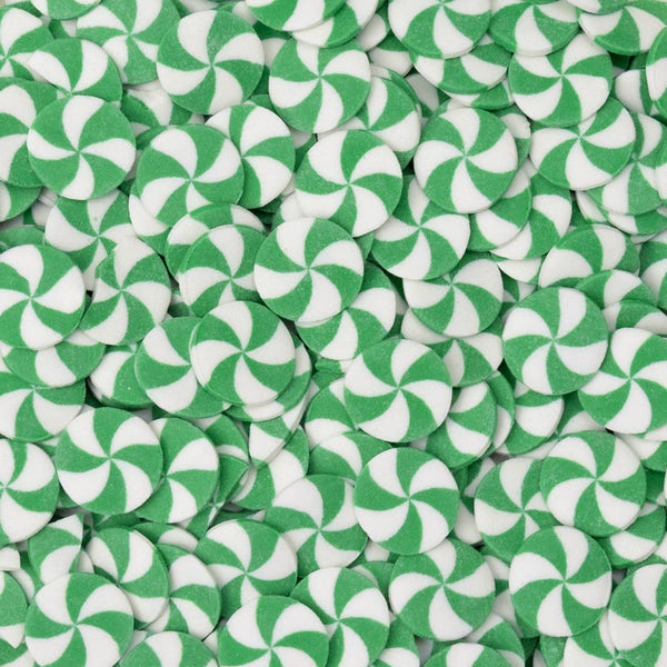 Green & White Swirl Edible Cake Decoration